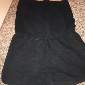 Strapless black romper